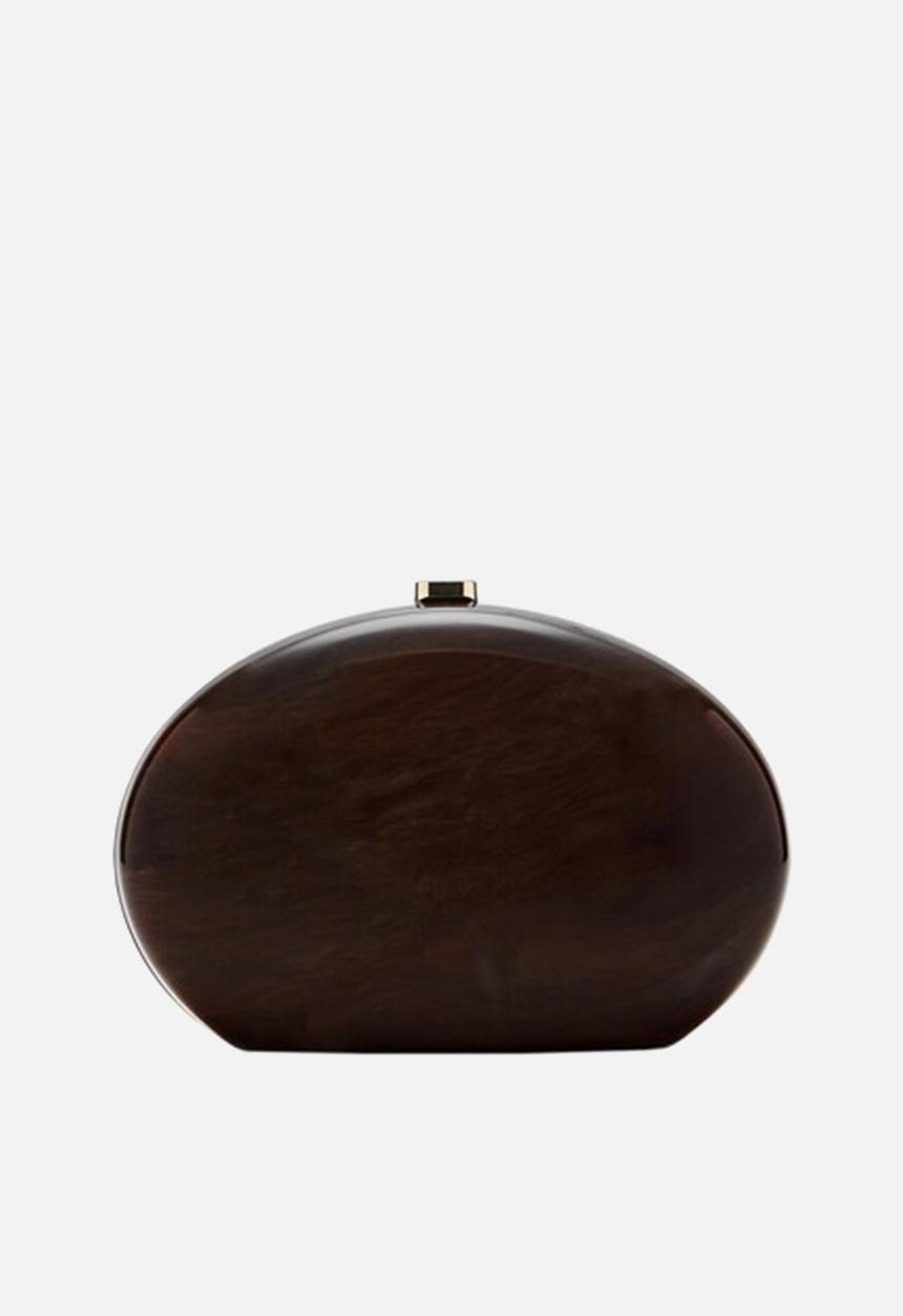 MANGO - Monada clutch bag-dark brown