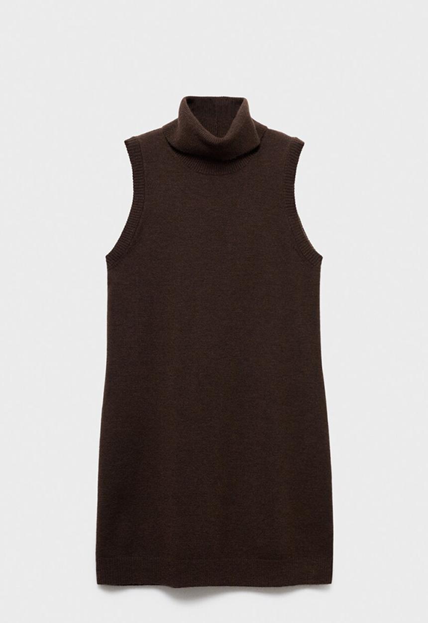 MANGO - Dress nekke - dark brown