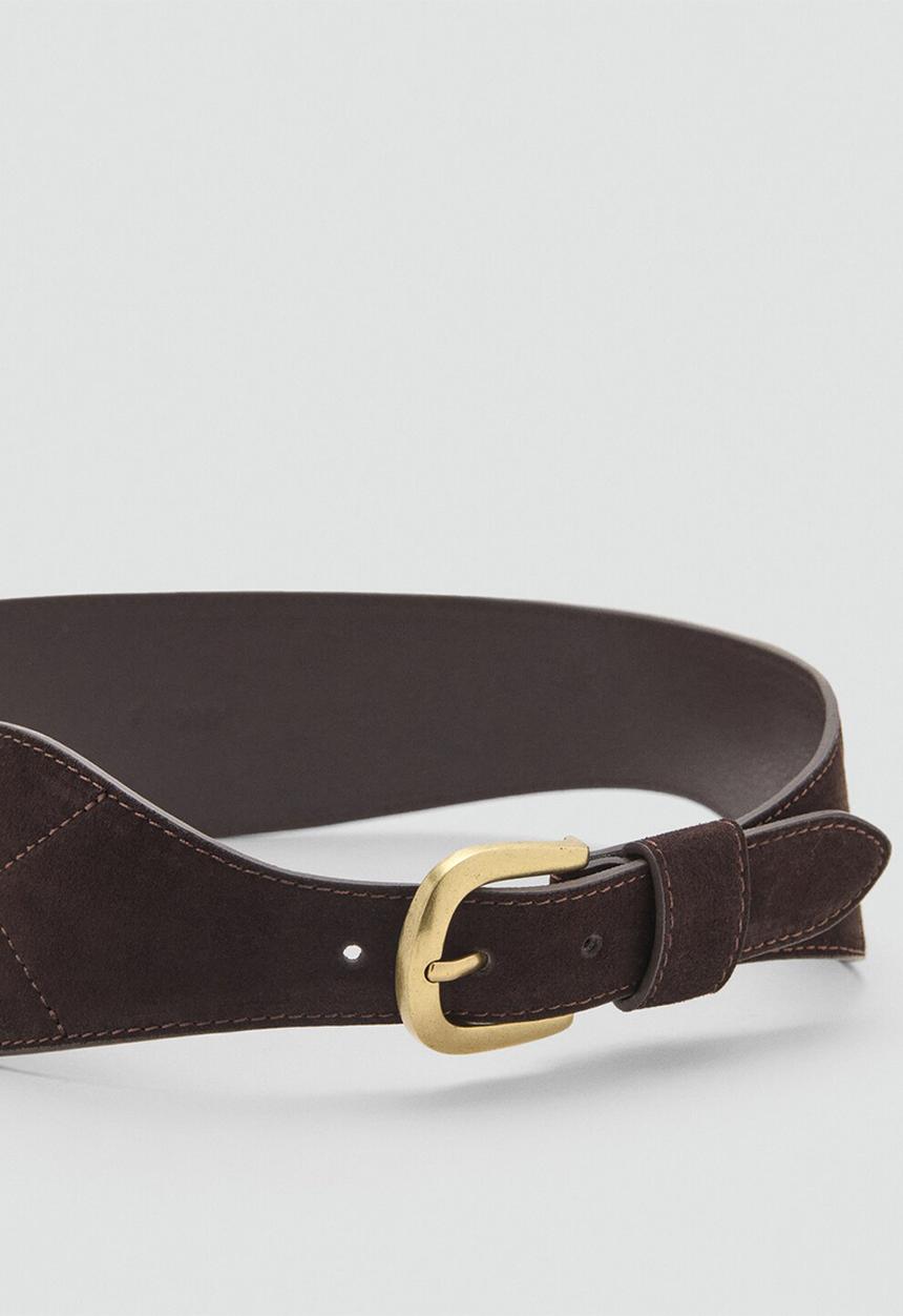 MANGO - Amalies belt-dark brown