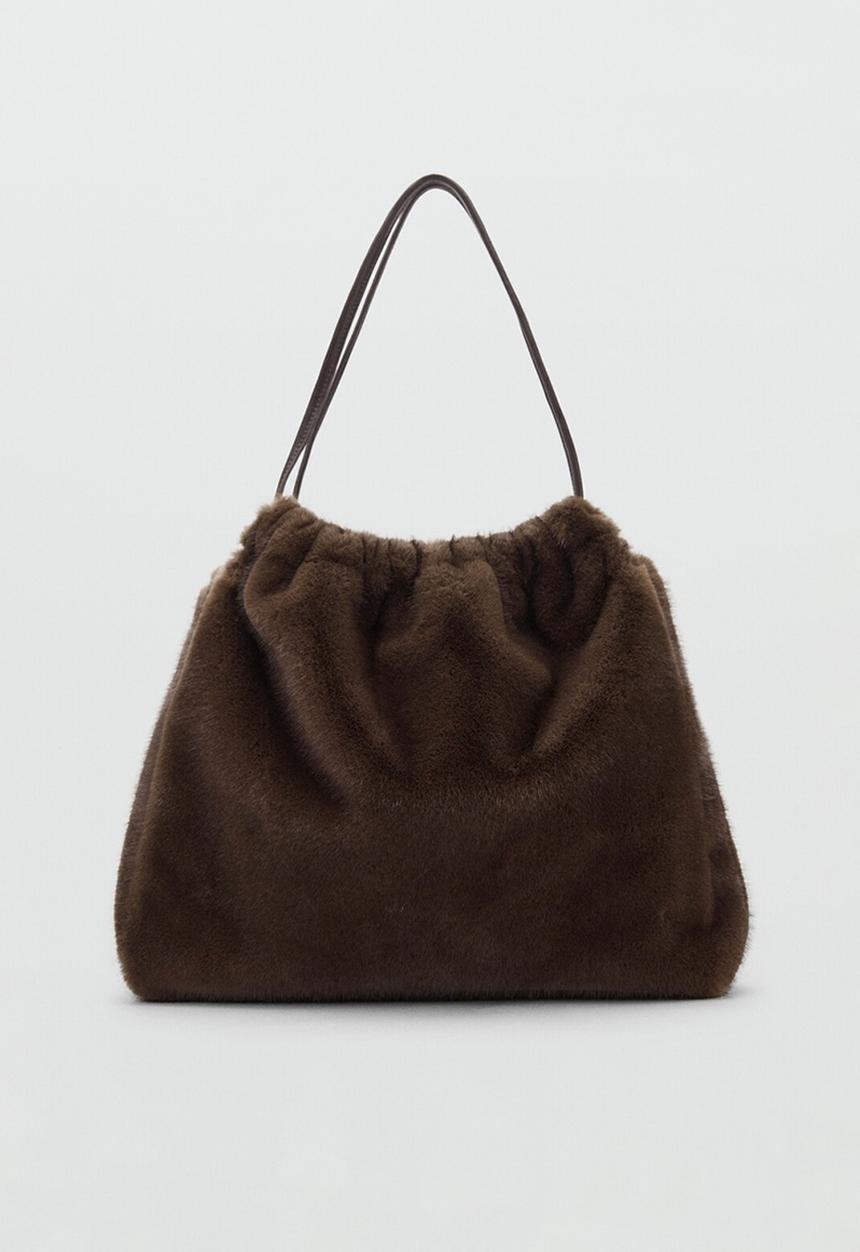 MANGO - Popu shoulder bag - dark brown