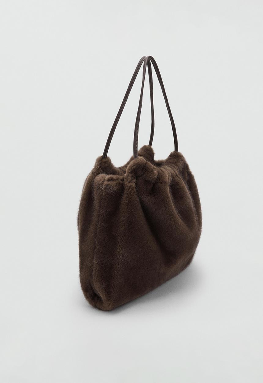 MANGO - Popu shoulder bag - dark brown
