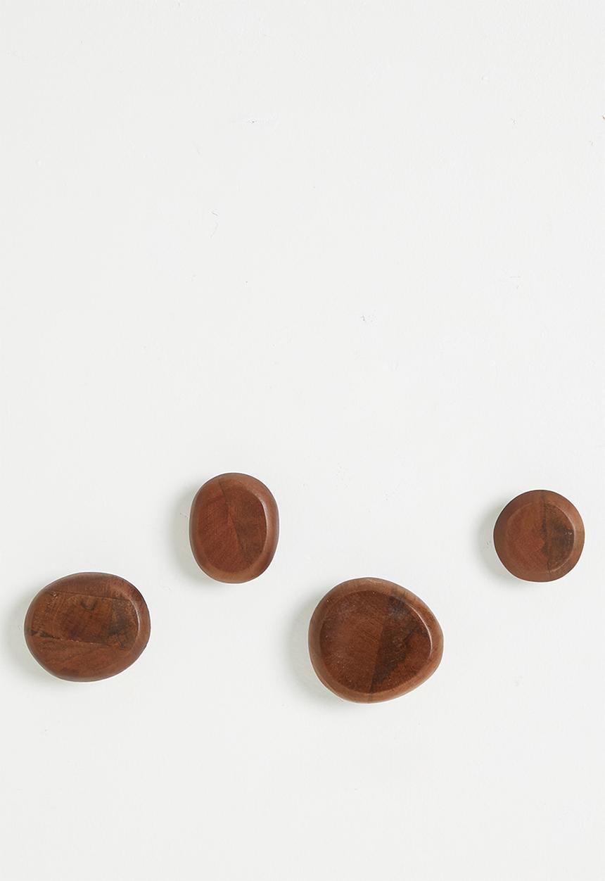 Sixth Floor - Wooden Hooks Set of 4 - Natural