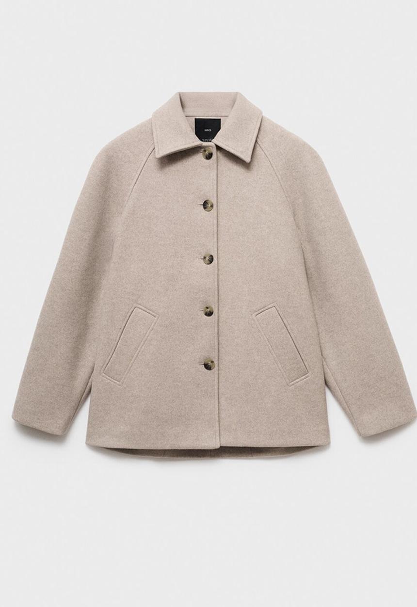 MANGO - Coat jade - medium brown