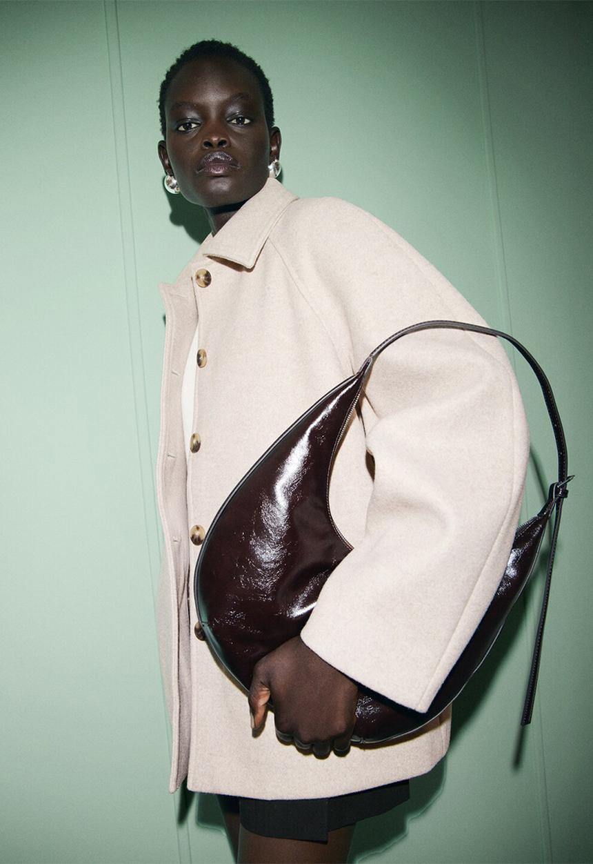MANGO - Coat jade - medium brown