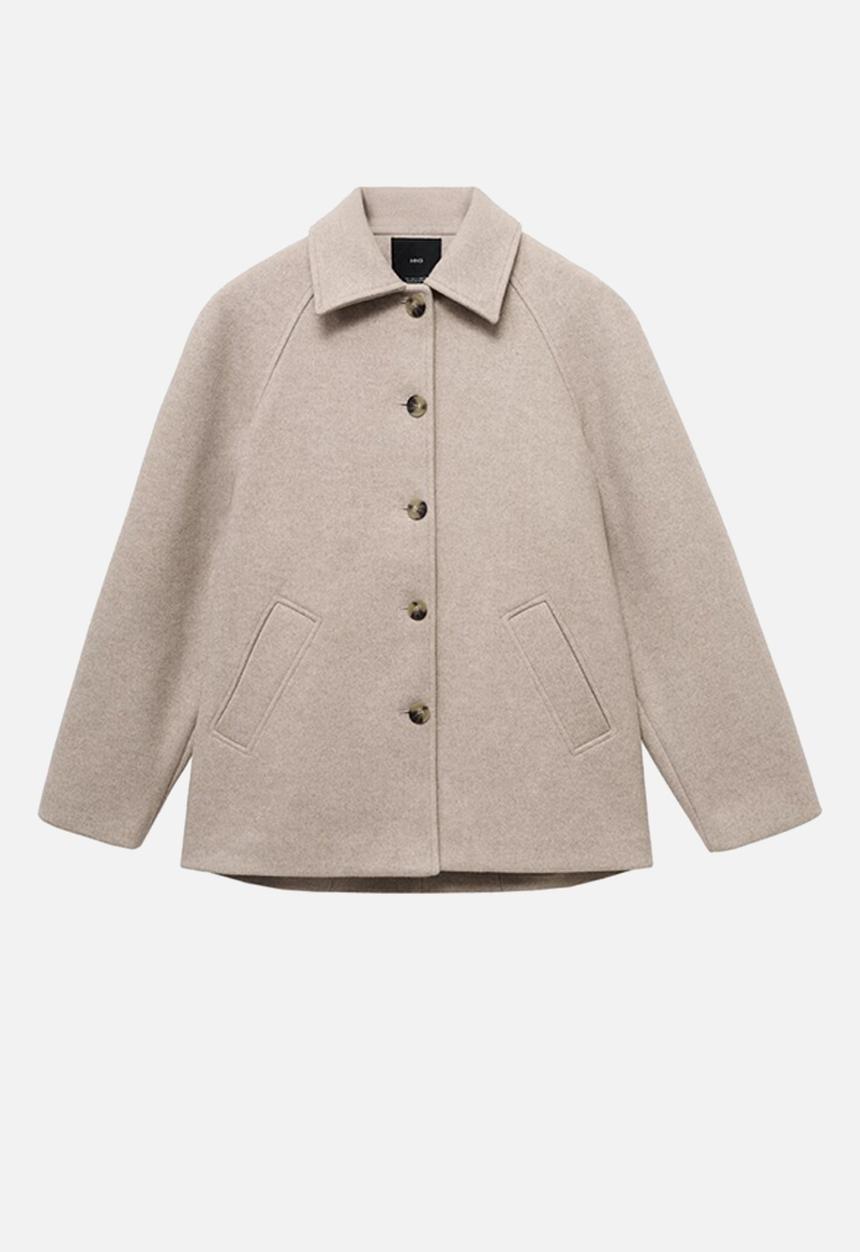 MANGO - Coat jade - medium brown