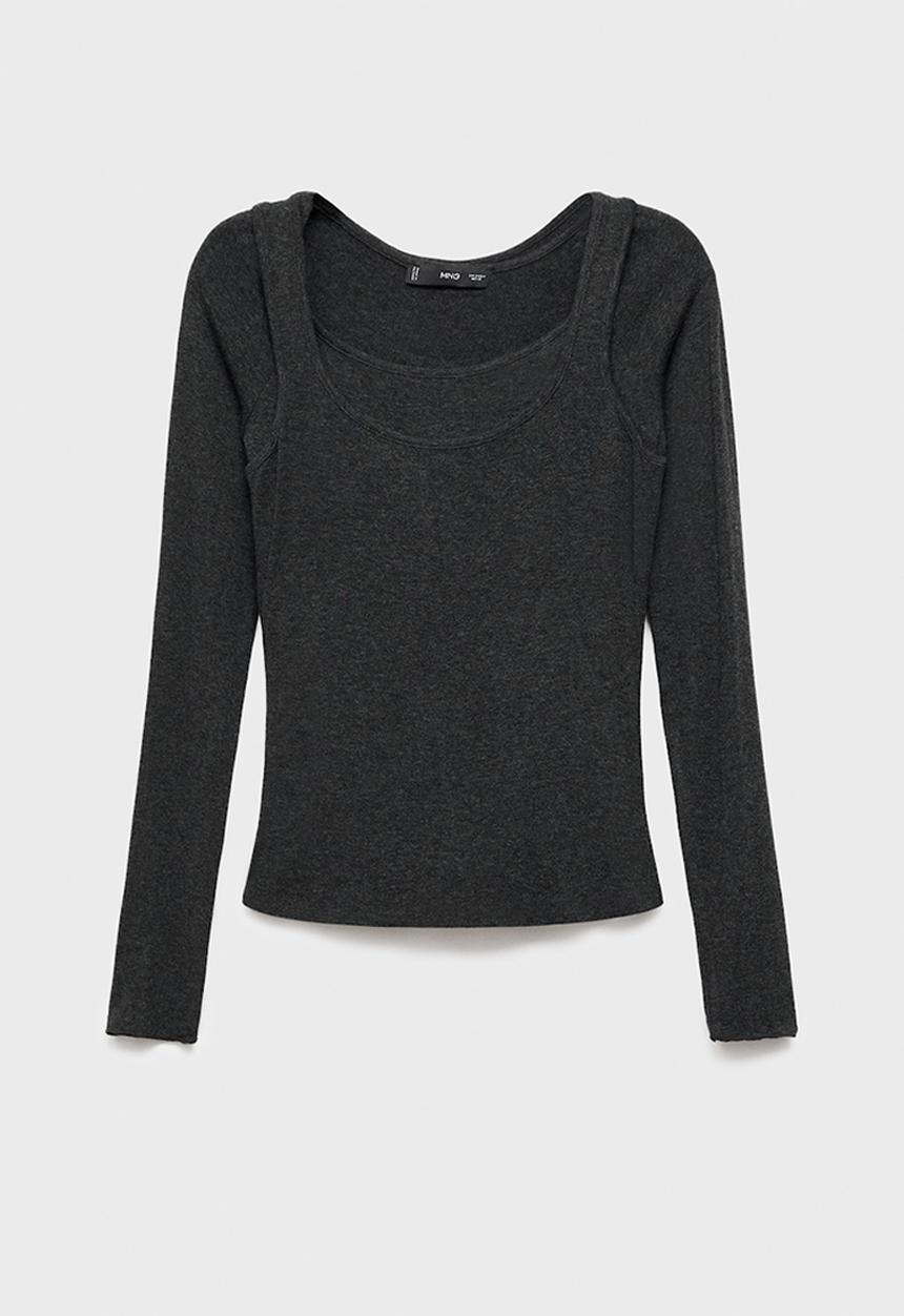 MANGO - Camiseta Belle - Dark Grey