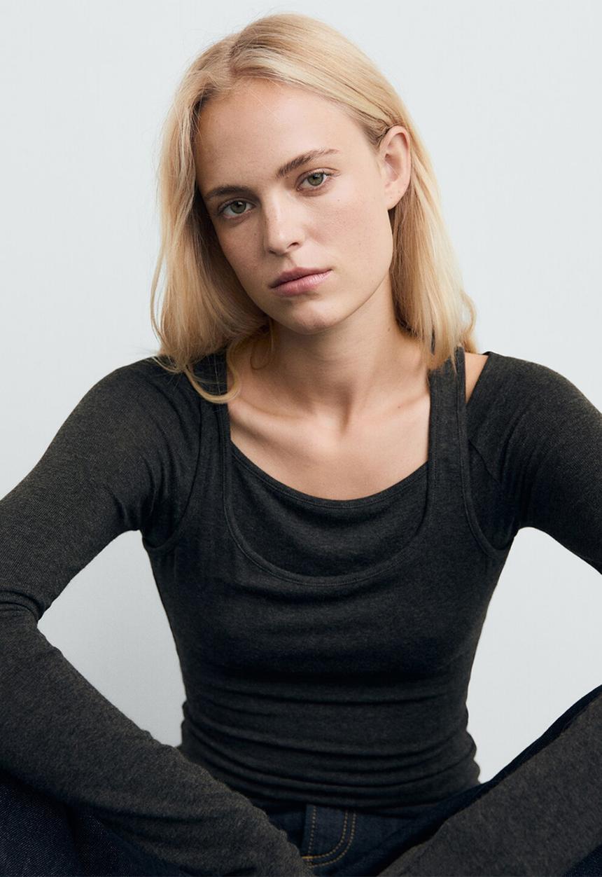 MANGO - Camiseta Belle - Dark Grey