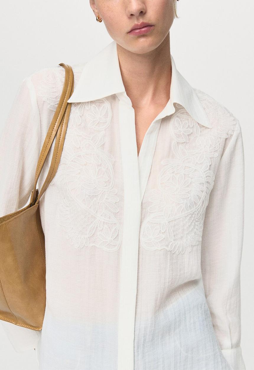 MANGO - Shirt melanie - natural