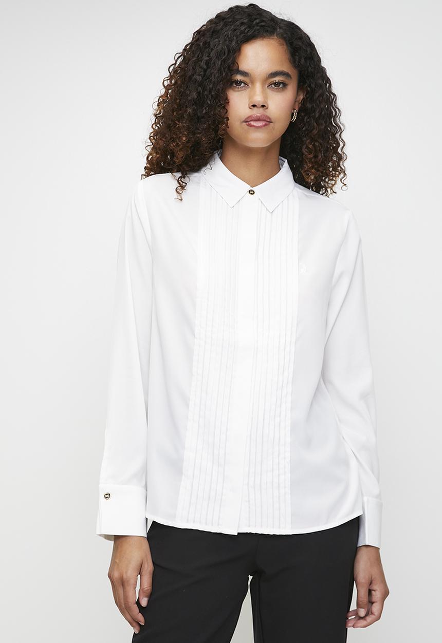 POLO - Wmn Mpai l/s Pintuck Blouse - Off White