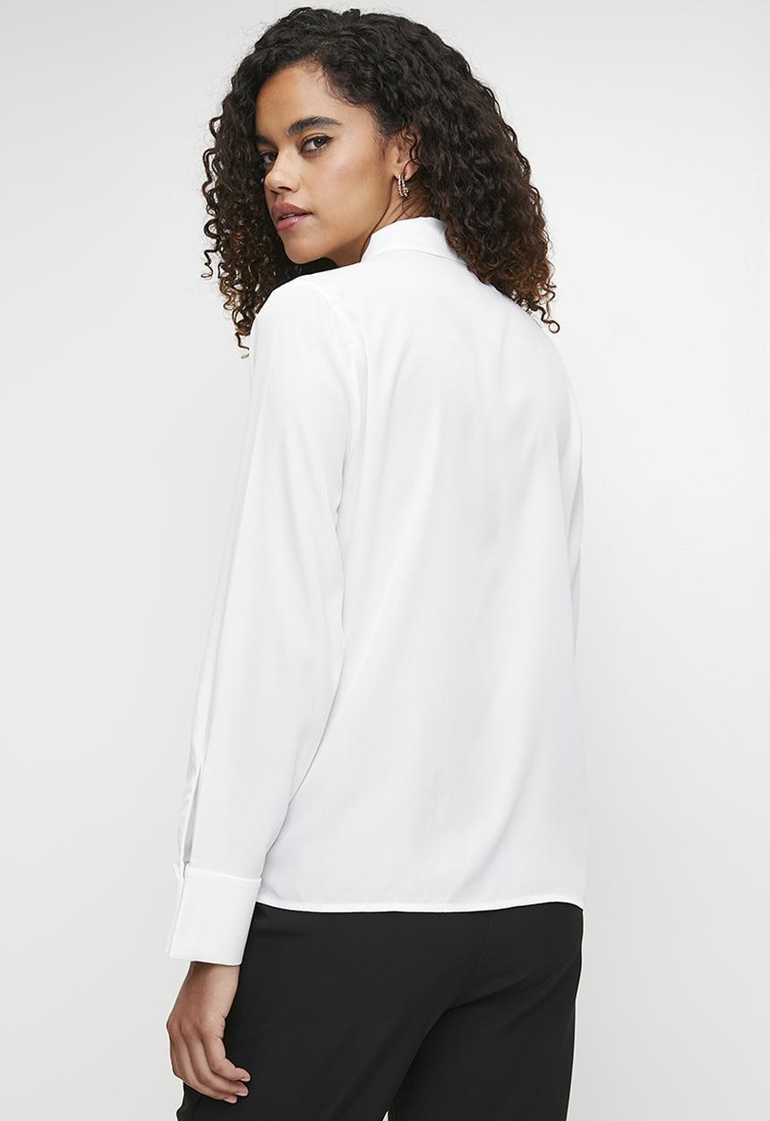 POLO - Wmn Mpai l/s Pintuck Blouse - Off White