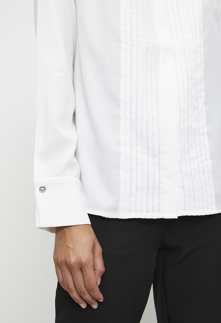 POLO - Wmn Mpai l/s Pintuck Blouse - Off White
