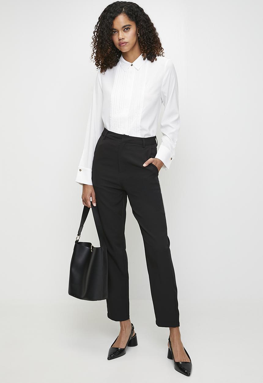 POLO - Wmn Mpai l/s Pintuck Blouse - Off White
