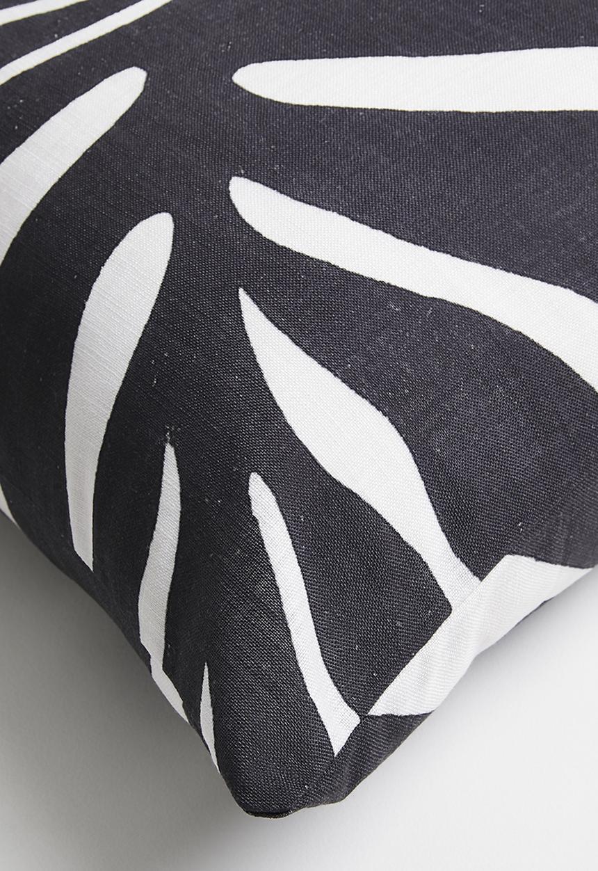 Sixth Floor - Coral printed cushion cover - black & white