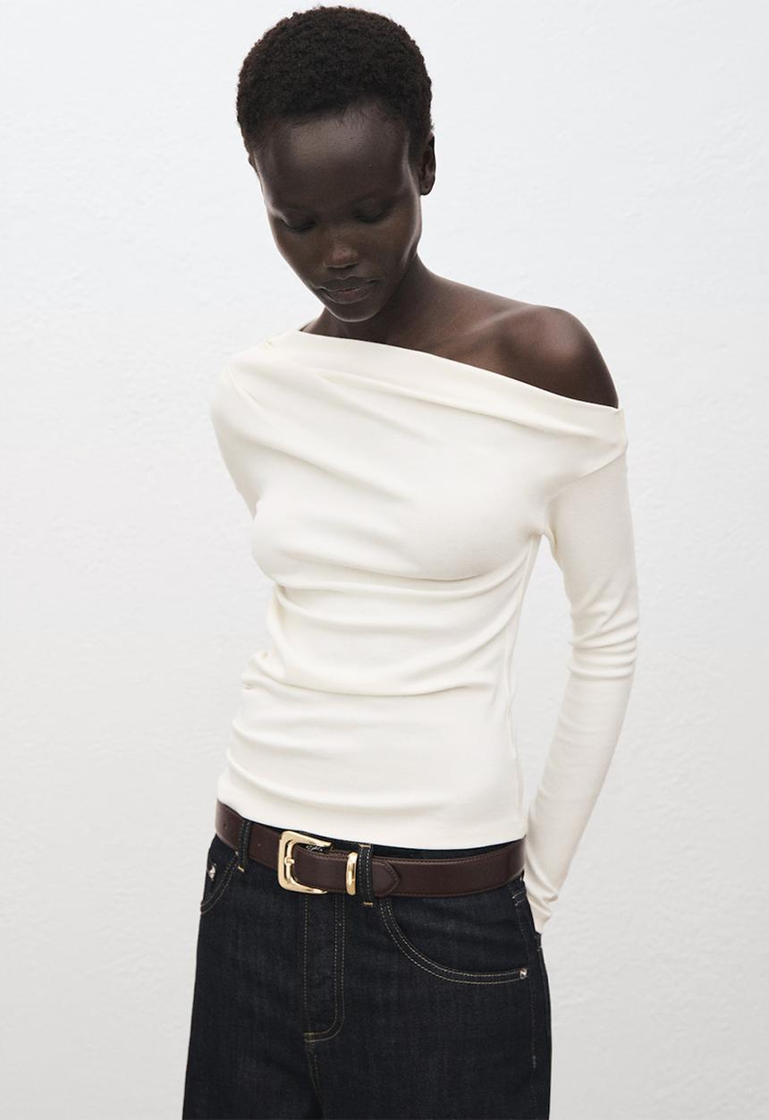 MANGO - Camiseta Lima - Natural