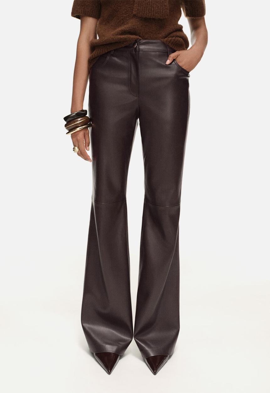 MANGO - Trousers connie - dark brown