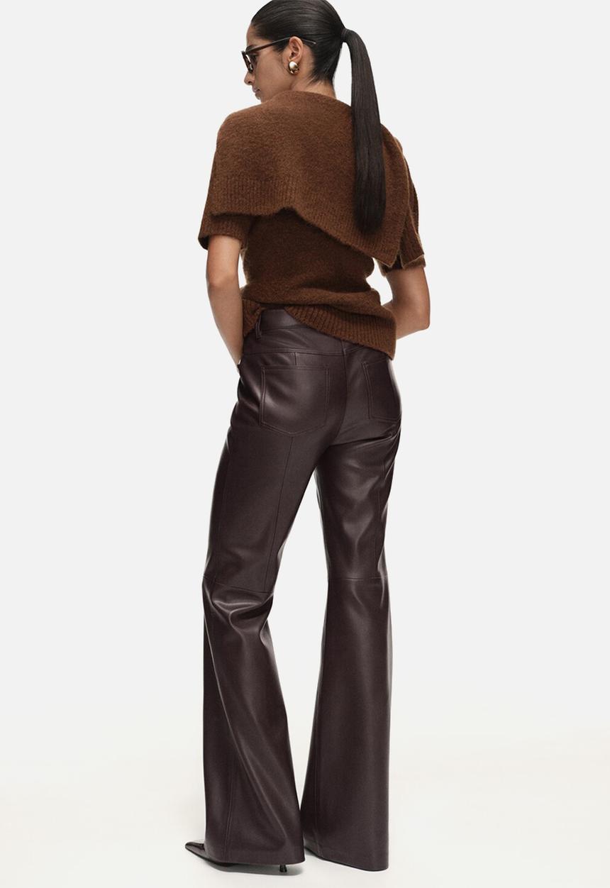 MANGO - Trousers connie - dark brown