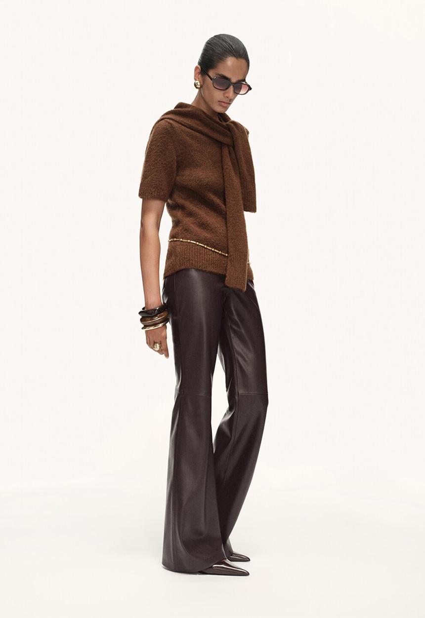 MANGO - Trousers connie - dark brown