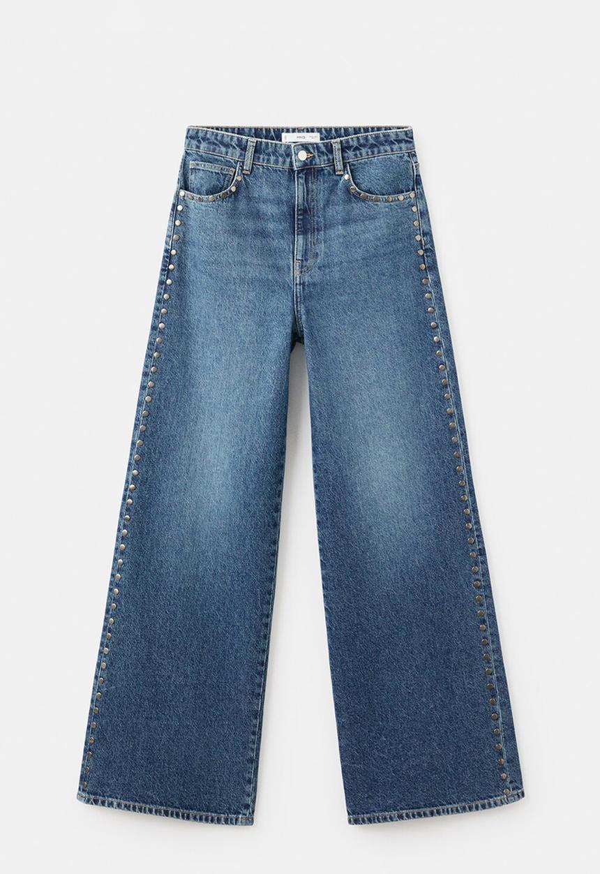MANGO - Jeans studs - open blue