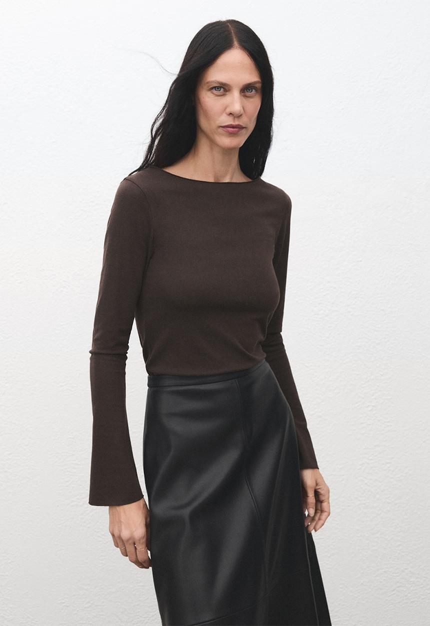 MANGO - T-shirt ani - brown
