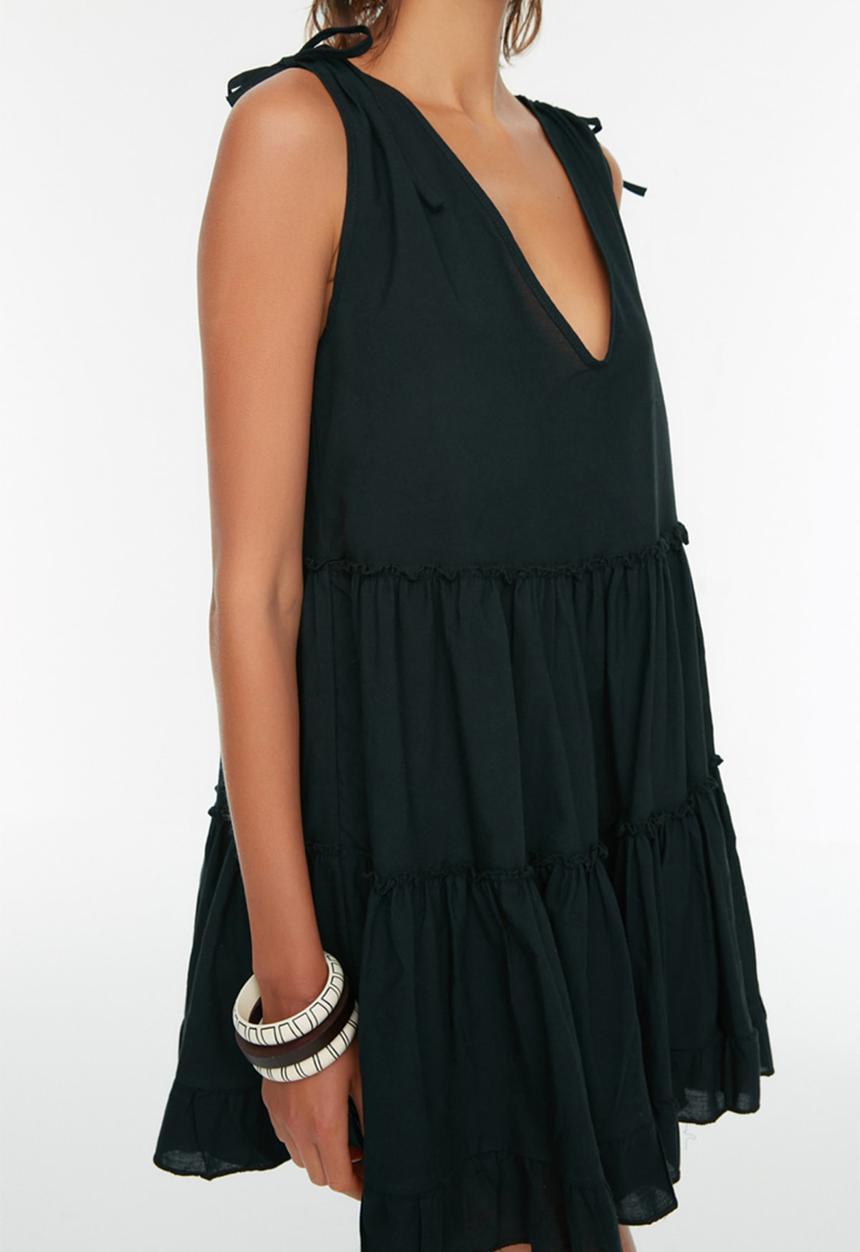 Trendyol - Mini Tiered Dress - Black