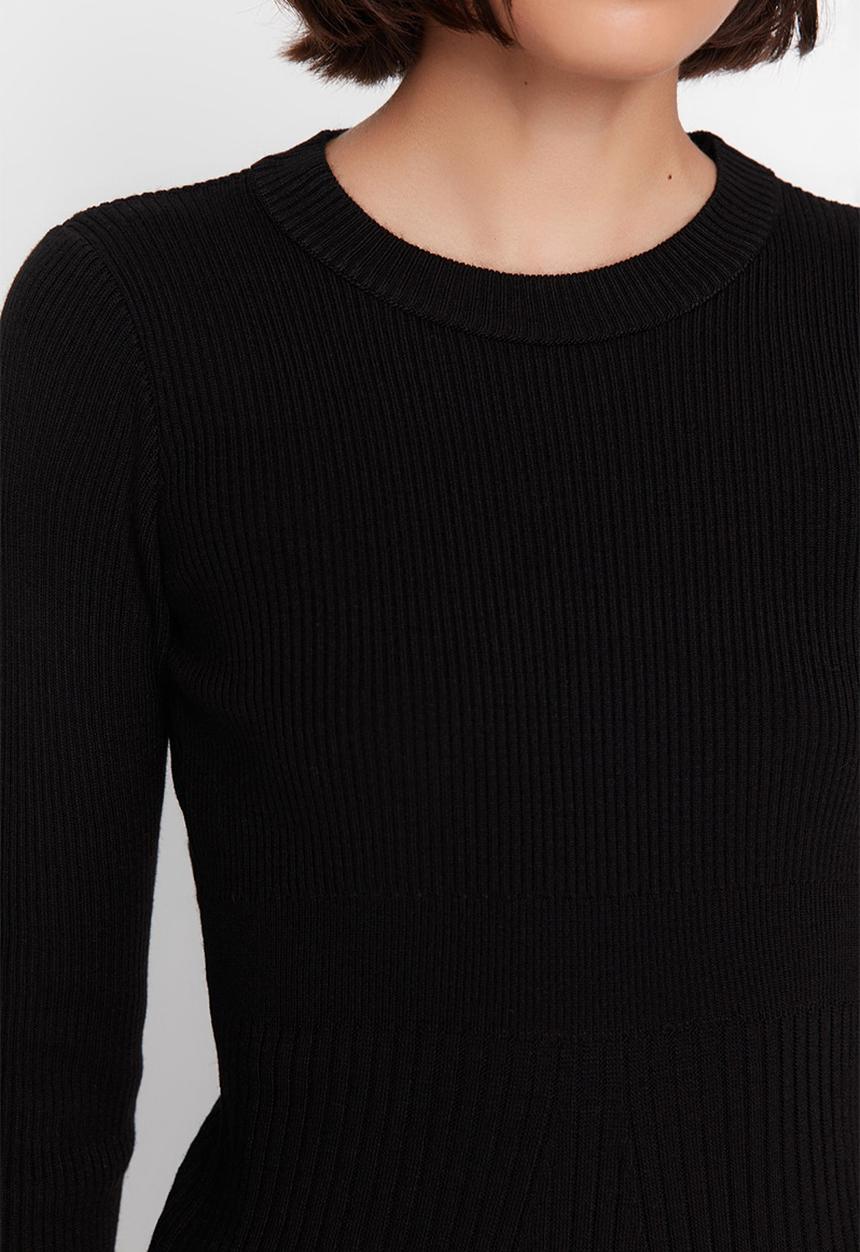 Trendyol - Midi Knit Dress - Black