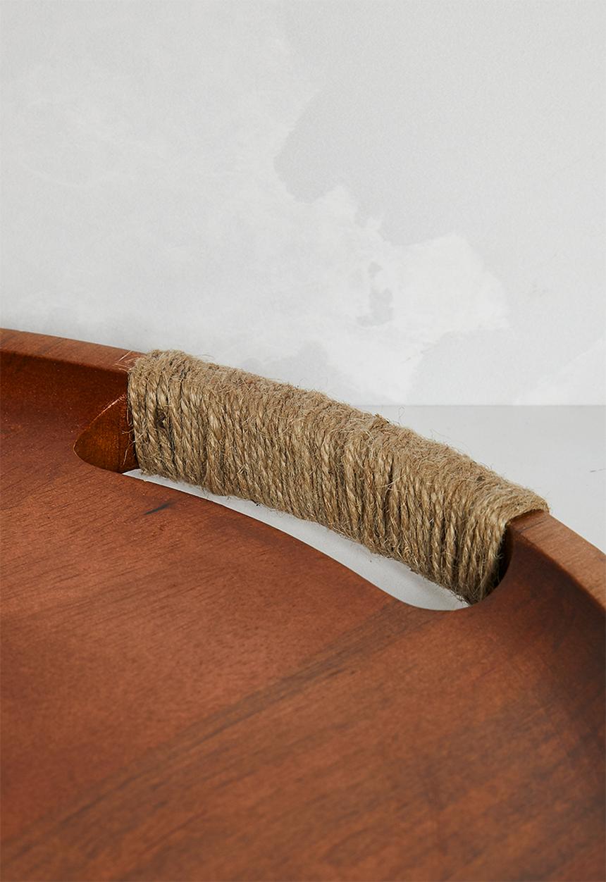 Sixth Floor - Round Wooden Drinks Tray - Natural