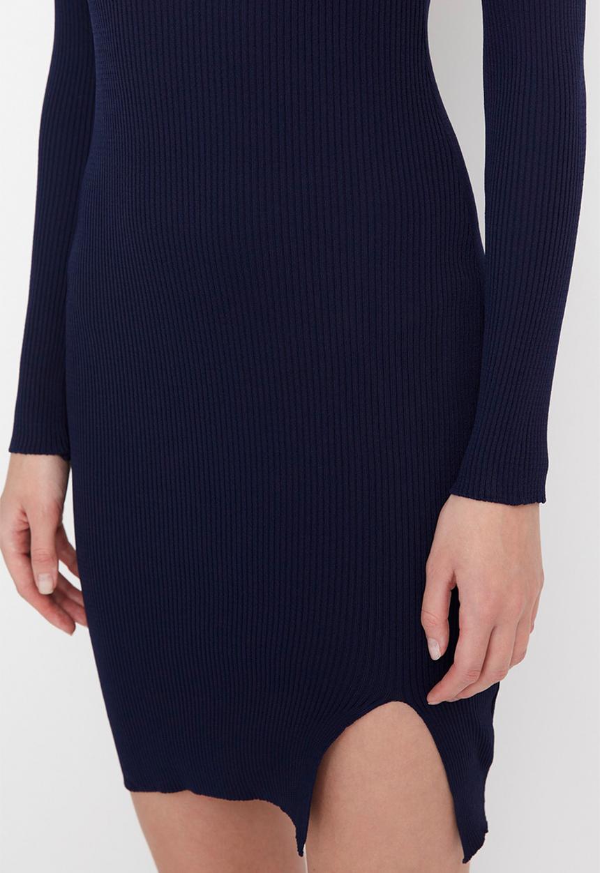 Trendyol - Mini Knit bodycon Cutout Dress - Navy