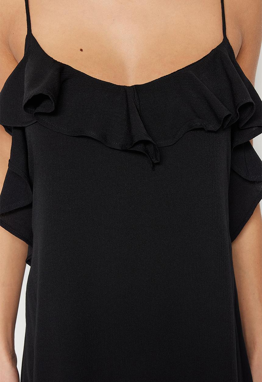 Trendyol - Maxi Woven Sleeveless A line Dress - Black