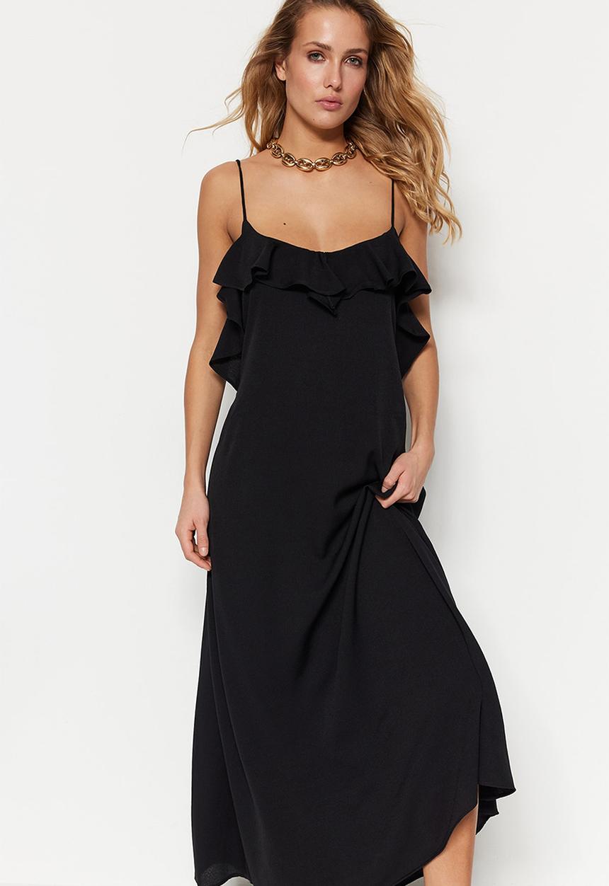 Trendyol - Maxi Woven Sleeveless A line Dress - Black