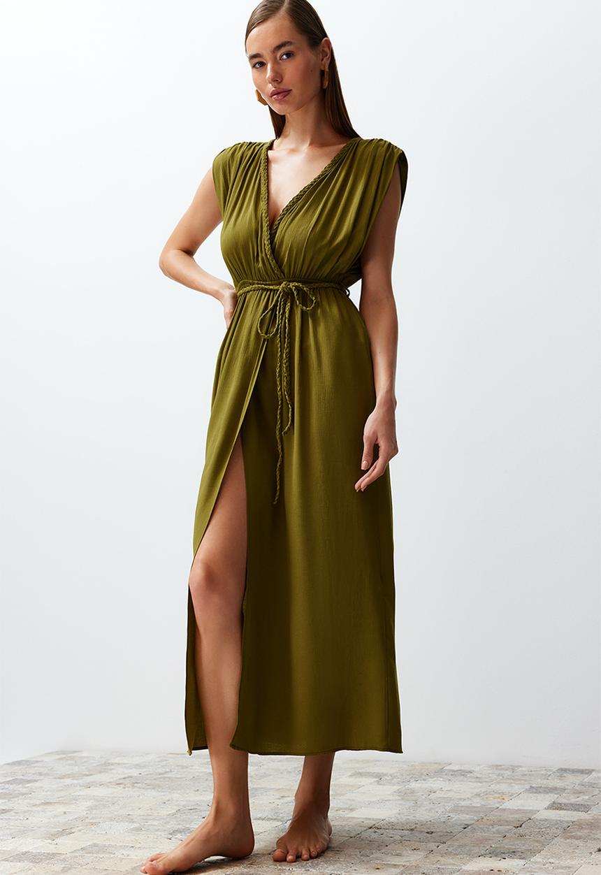 Trendyol - Midi Woven Dress - Green