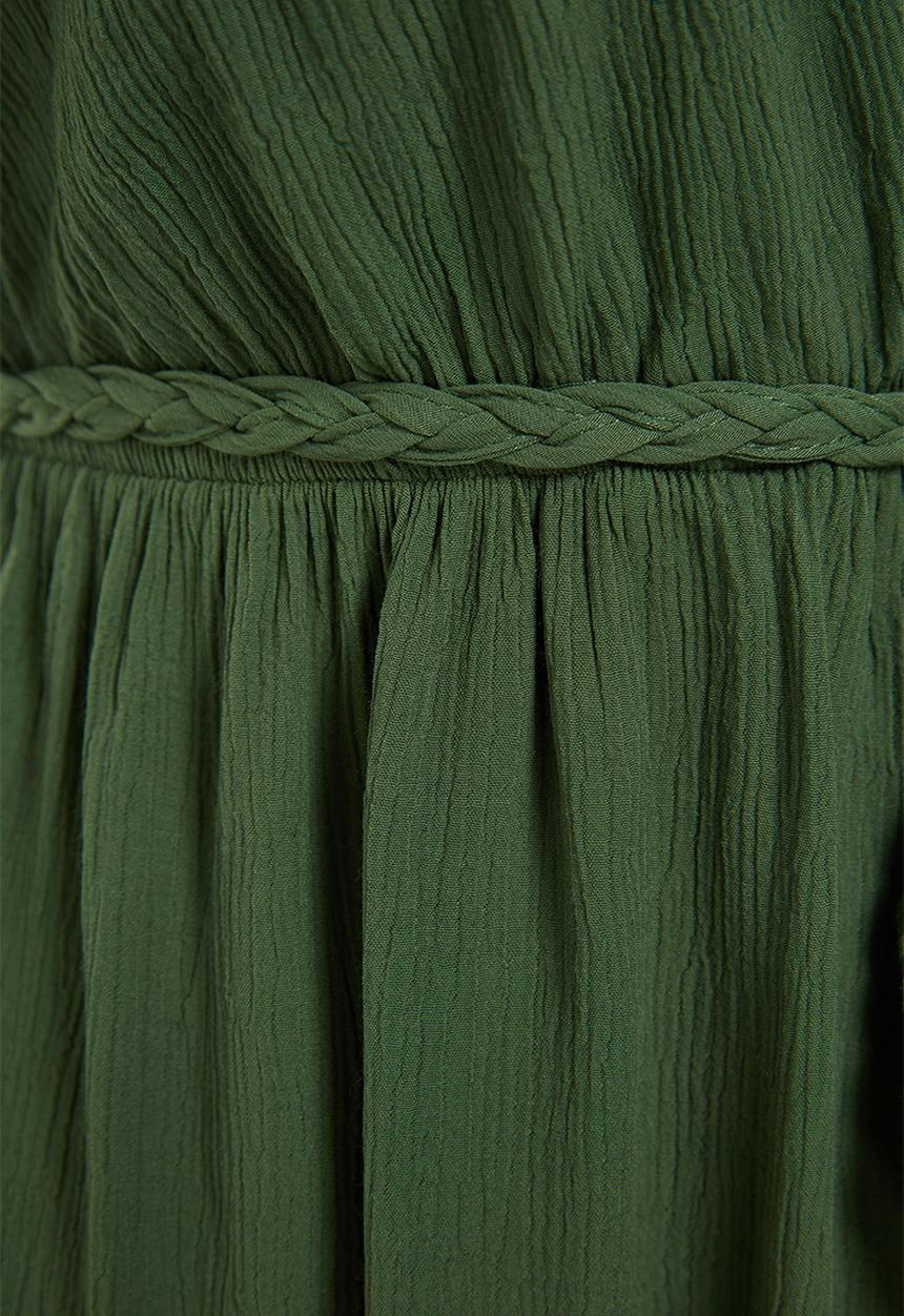 Trendyol - Midi Woven Dress - Green