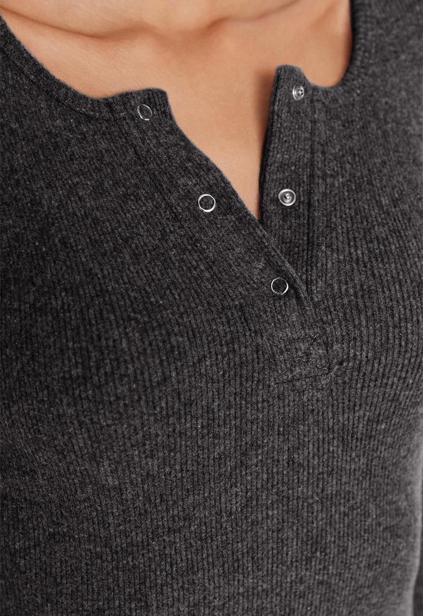 Trendyol - Mini Knit Bodycon Ribbed Dress - Grey