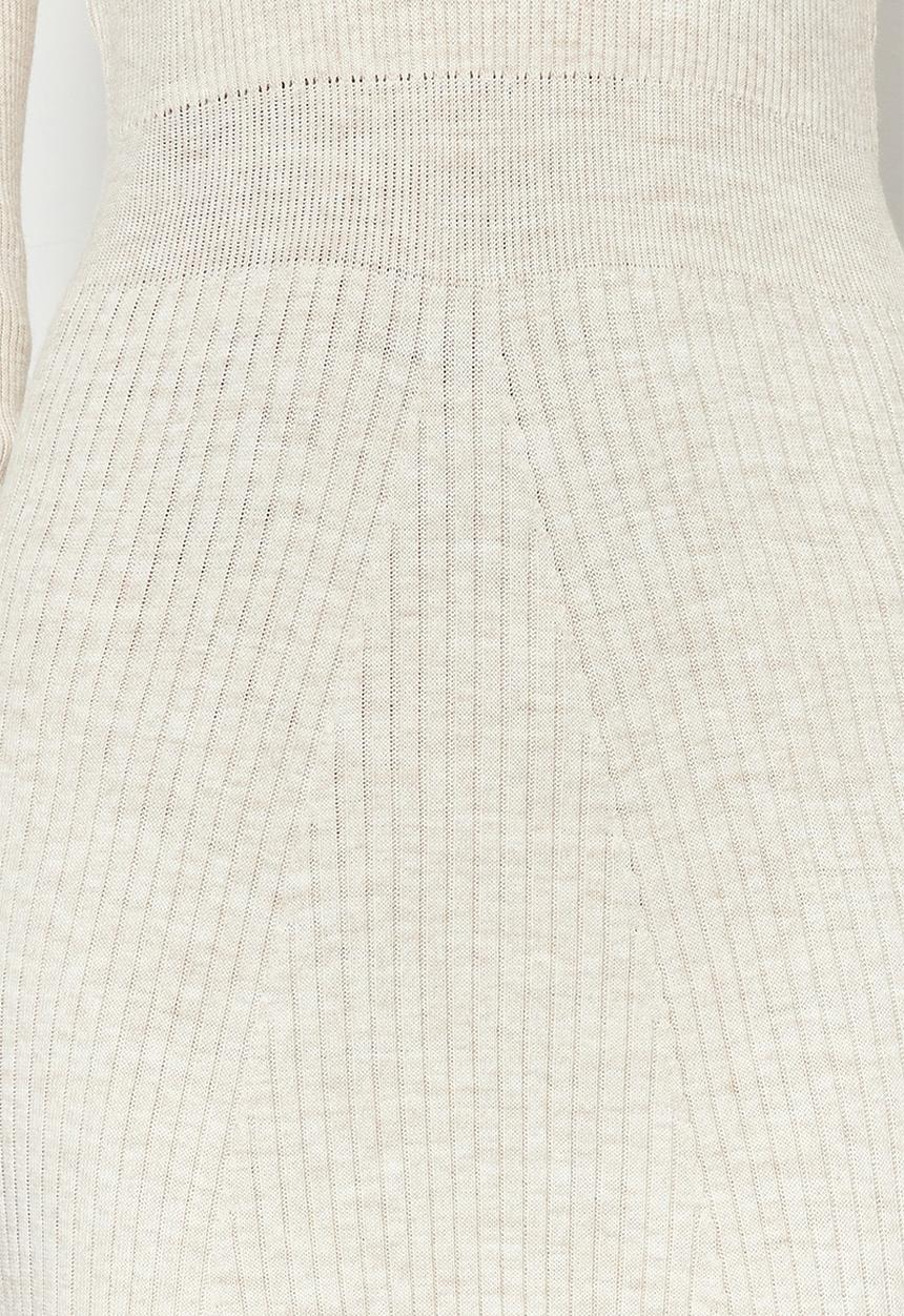 Trendyol - Midi Knit Dress - Ecru