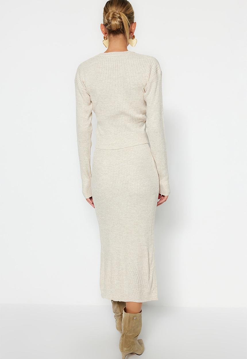 Trendyol - Crop Knitwear Set  - Stone