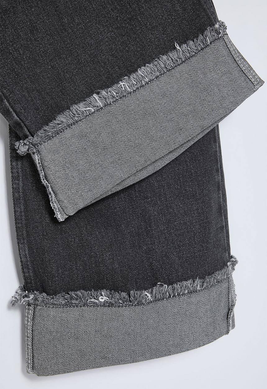 Trendyol - Plus size high waist wide leg jeans - gray