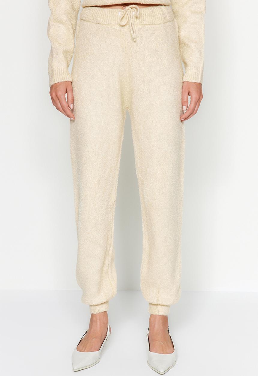 Trendyol - Button Detail Knitwear Bottom-Top Set - Stone