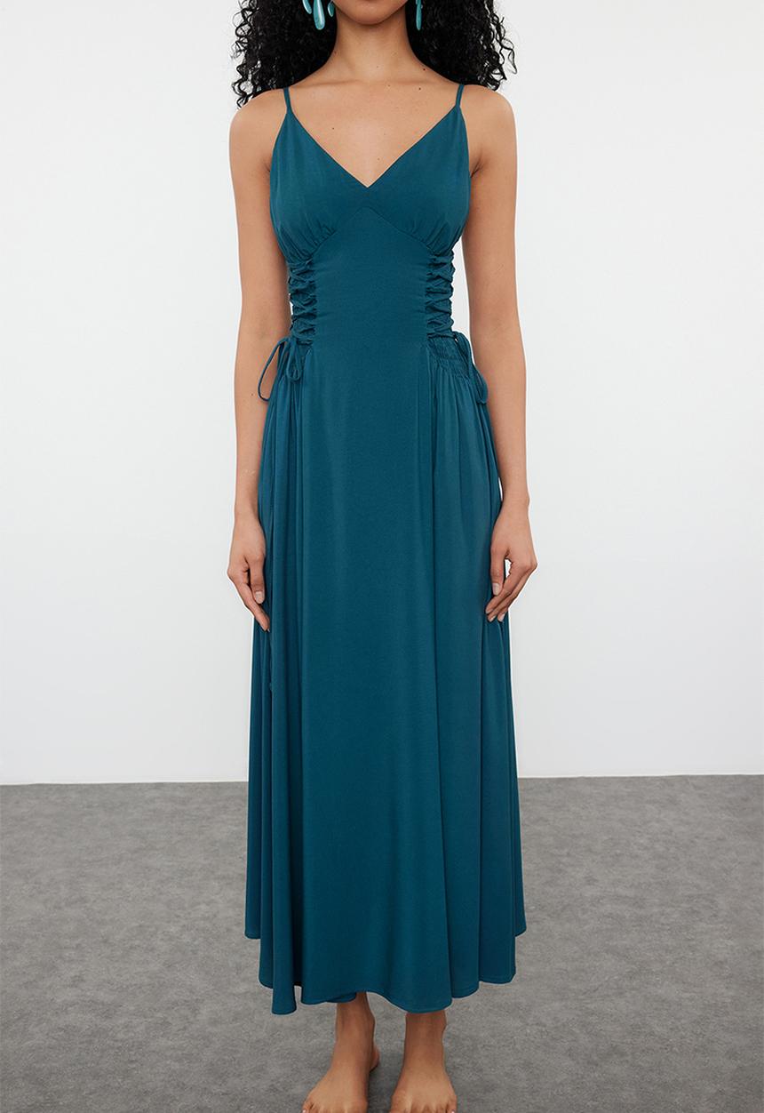 Trendyol - Maxi Aline Woven Dress - Navy Blue