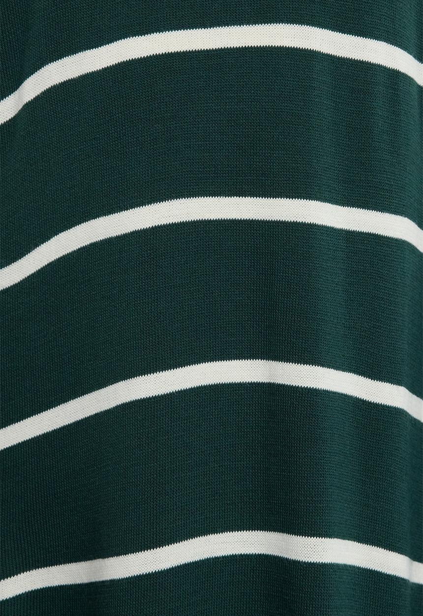 Trendyol - Maxi Aline Striped Knitwear Dress - Dark green