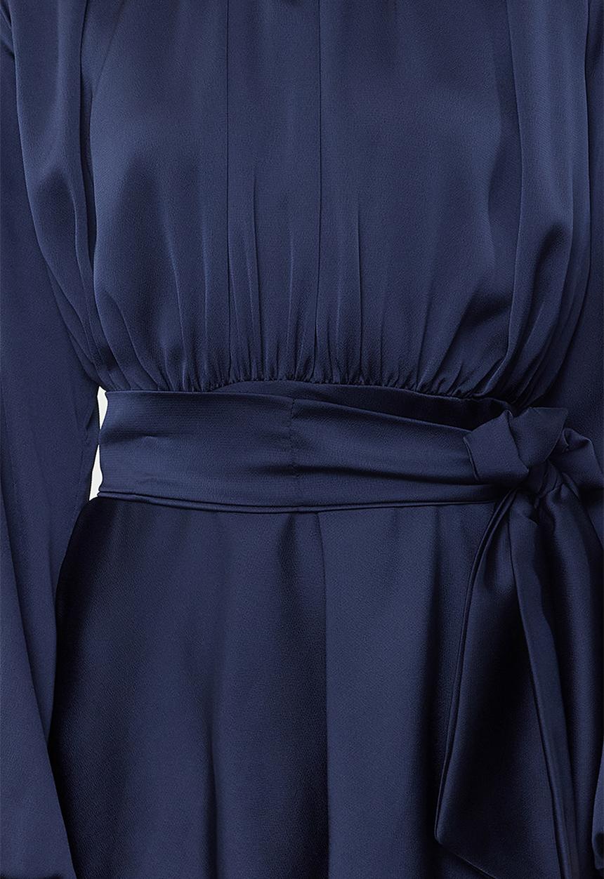 Trendyol - Maxi A line High Neck Woven Dress - Navy