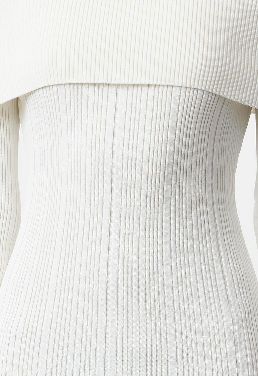 Trendyol - Midi Pencil Knitwear Dress - Ecru