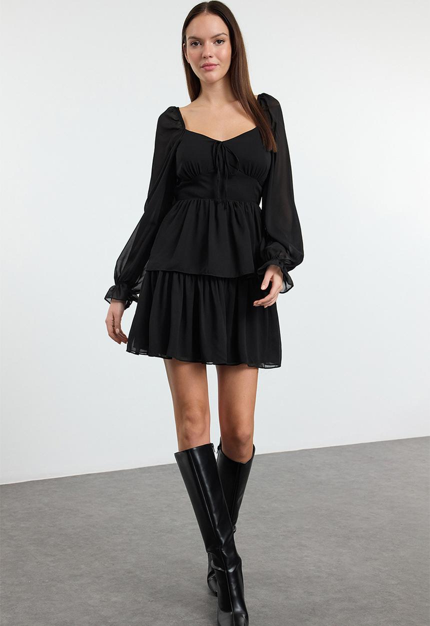 Trendyol - Mini Woven A line Dress - Black