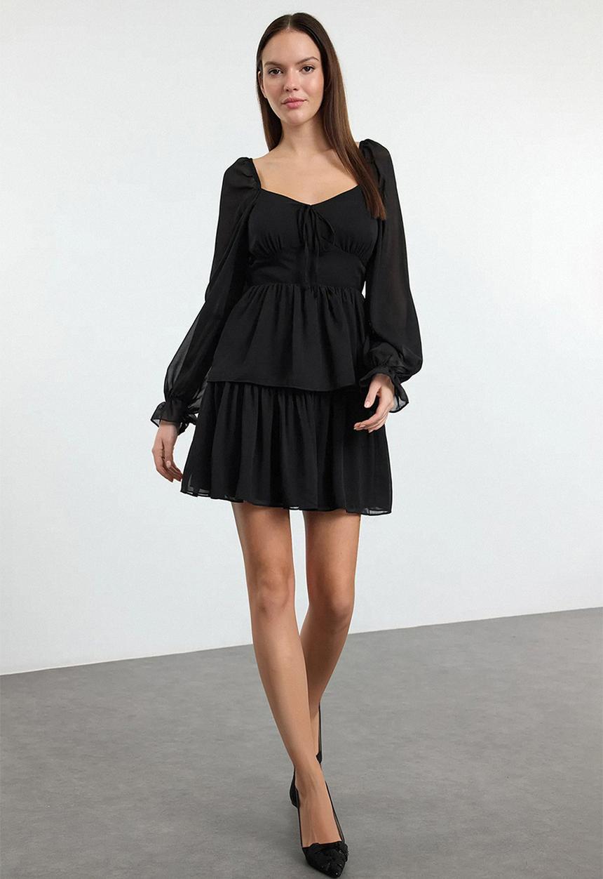 Trendyol - Mini Woven A line Dress - Black