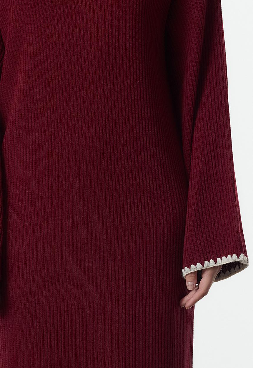 Trendyol - Maxi Straight cut knitwear Dress - Red
