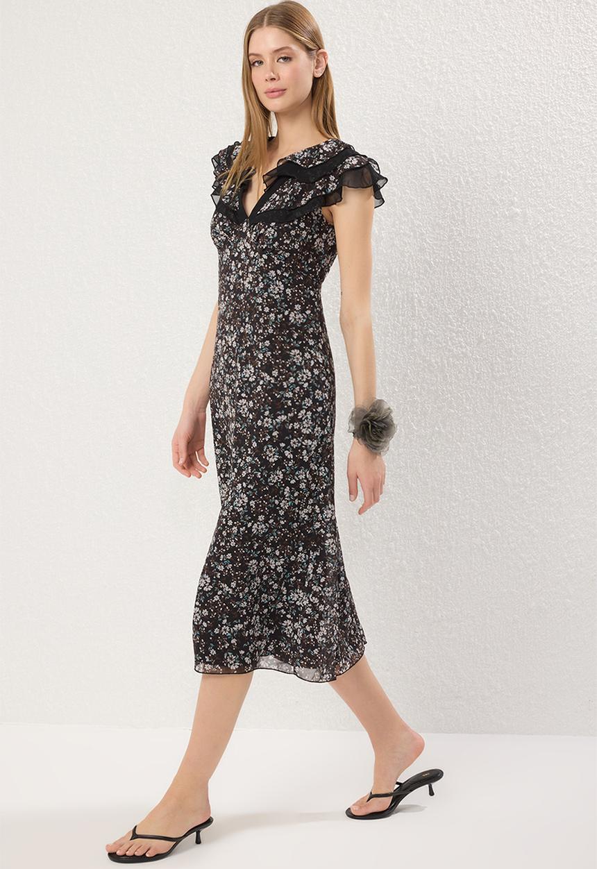 Trendyol - Midi Aline Woven Dress - Black