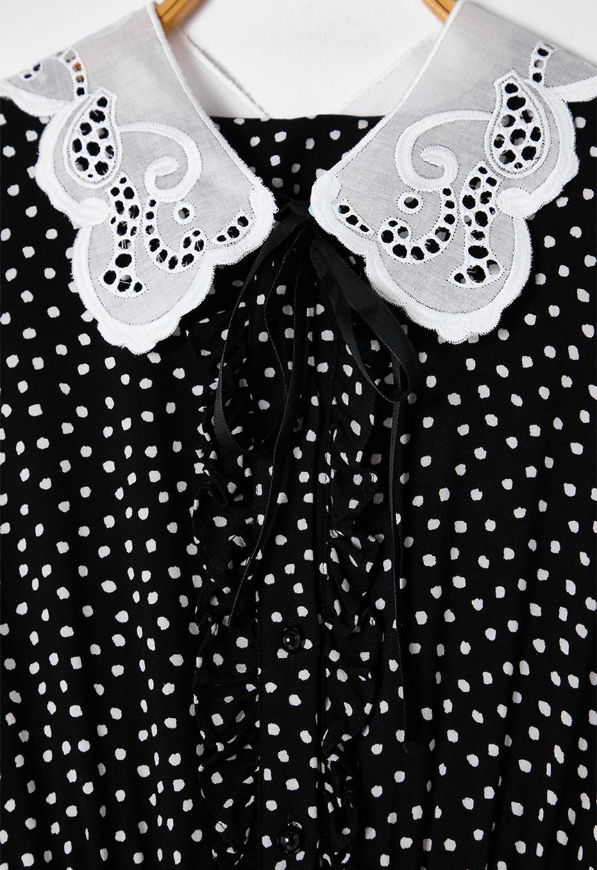 Trendyol - Maxi Woven PeterPan Collared Dress - Black