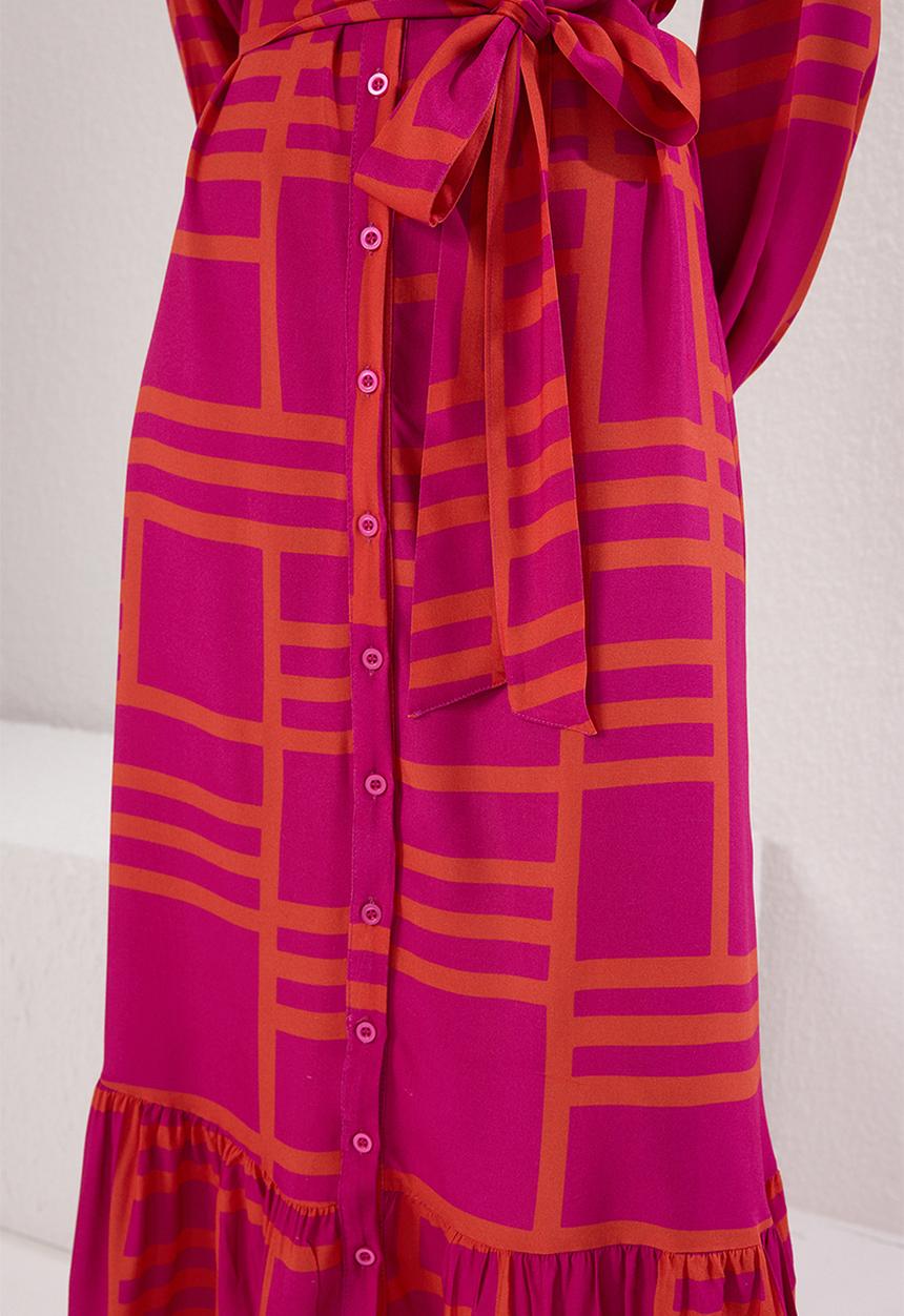 Trendyol - Maxi Woven Dress - Check Pink