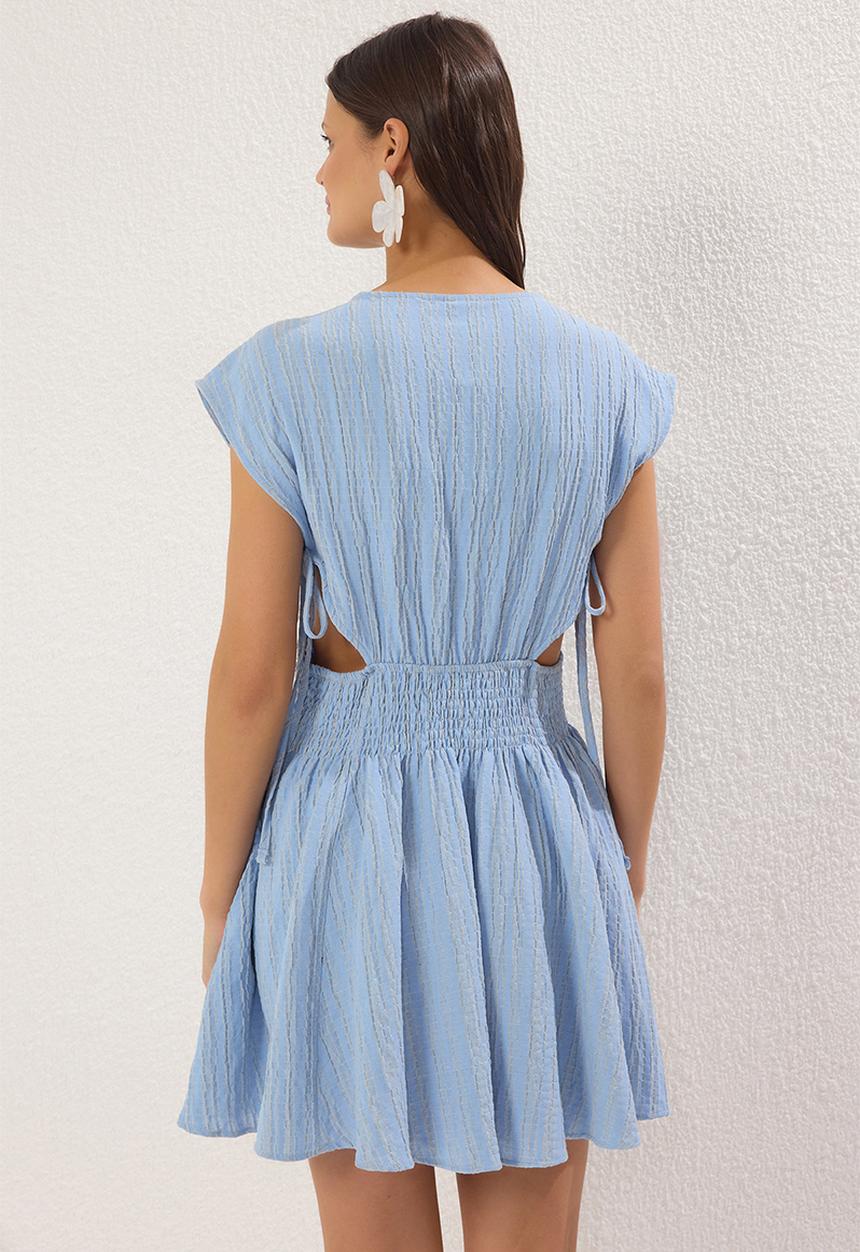Trendyol - Mini Flare Woven Dress - Blue