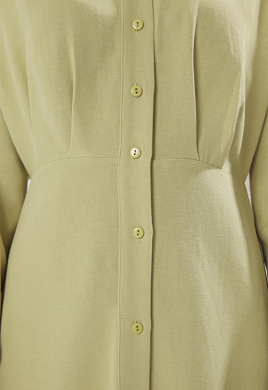 Trendyol - Maxi Woven  Buttoned Dress - Khaki