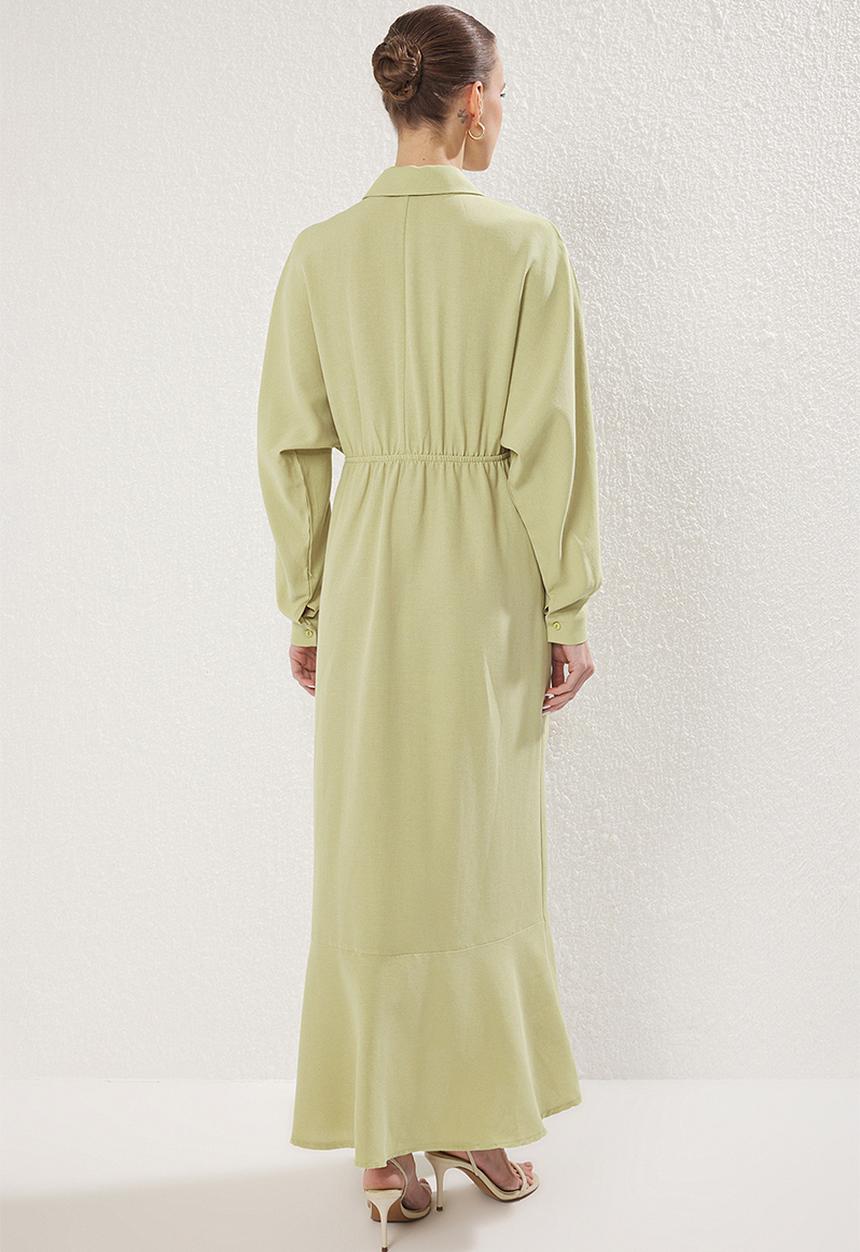 Trendyol - Maxi Woven  Buttoned Dress - Khaki