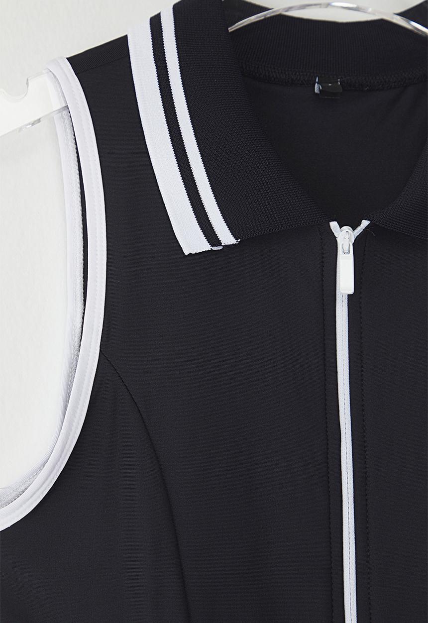 Trendyol - Mini A line Half Zip Knit Dress - Navy